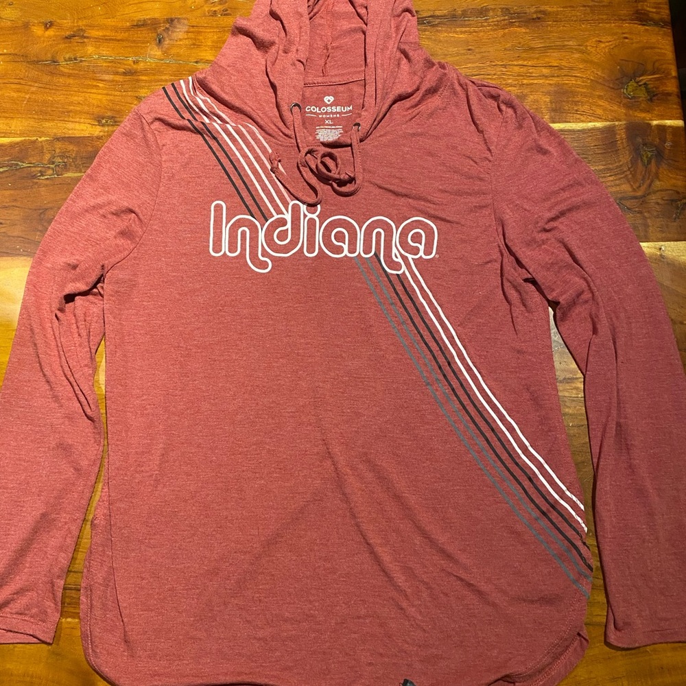 Colosseum Indiana Hooded Long Sleeve Pullover - Red